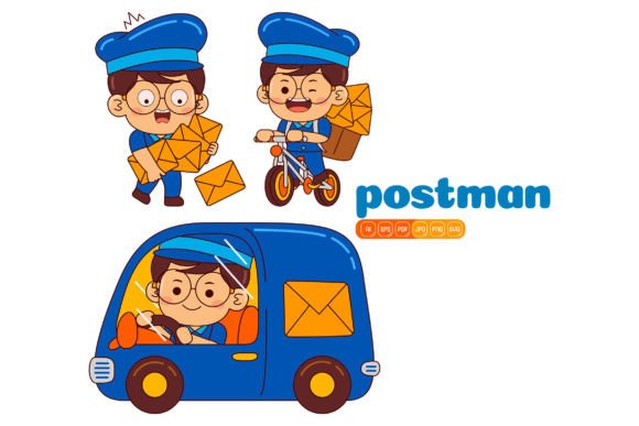 Cute Postman Boy Vector Pack 01 for Crafting and Design