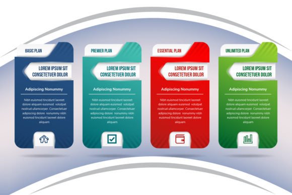 Four Step Rectangle Infographic for Modern Web Graphics