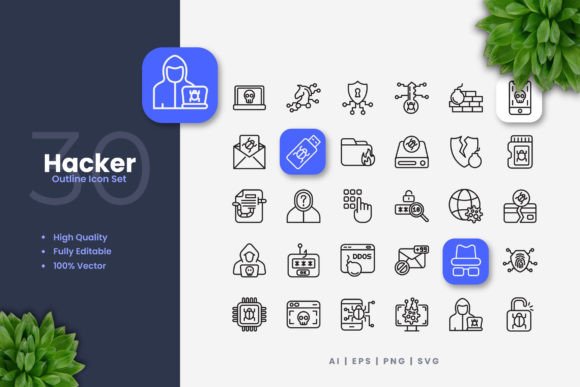 Hacker Icons: Clean Graphics for Modern Branding