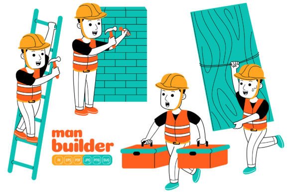 Man Builder Vector Pack 02 for Crafting and Graphics