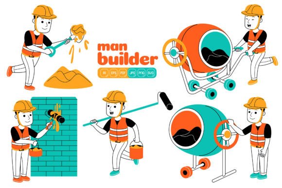 Man Builder Vector Pack 03 - A Graphic Design Asset for Handmade Creations
