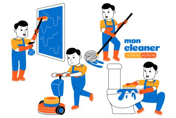 Man House Cleaner Vector Pack 04 Review