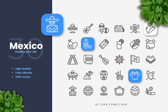 Mexico Icons: Clean Graphics for Modern Branding