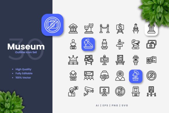 Museum Icons – A Versatile Graphic Asset for Design Projects