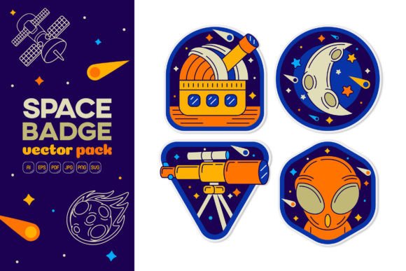 Space Badge Vector Pack 01: A Graphic Designer’s Take on Branding Versatility