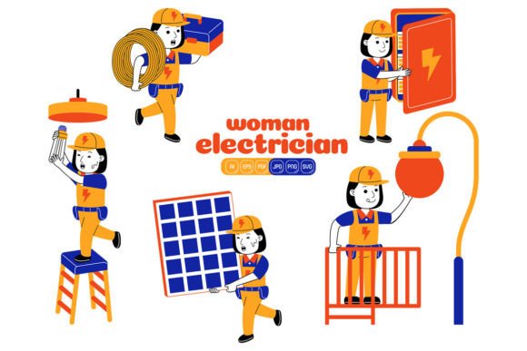 Woman Electrician Vector Pack 02 Review